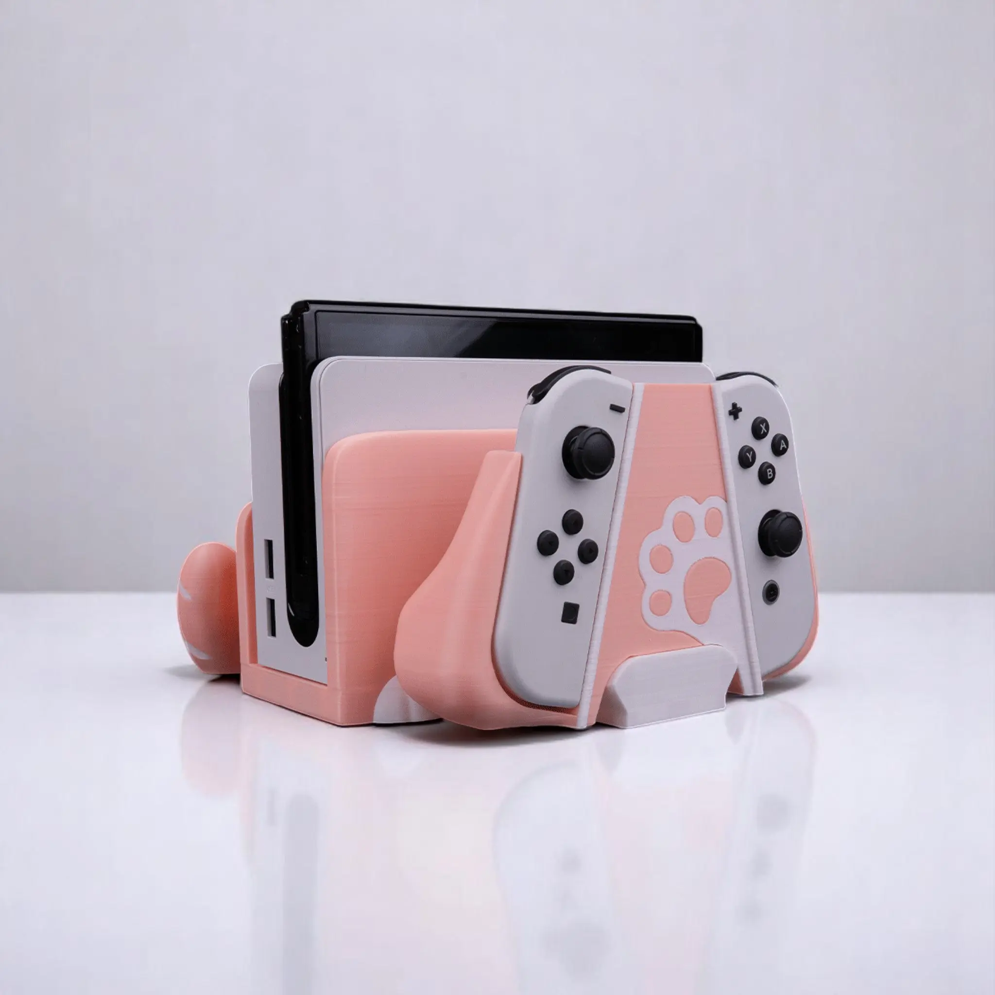 Kitty Loaf Gamer Set with Switch Dock and Pawprint Dual Controller Grip, Includes Kitty Paw, Ideal for Gaming on Desktop and Tablet Devices - Smartphone, Computer Stand