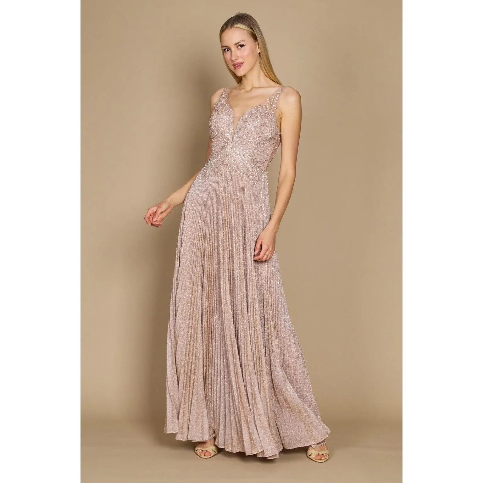 Dylan & Davids Long Formal Pleaded Evening Dress Dylan & Davids Long Formal Pleaded Evening Dress