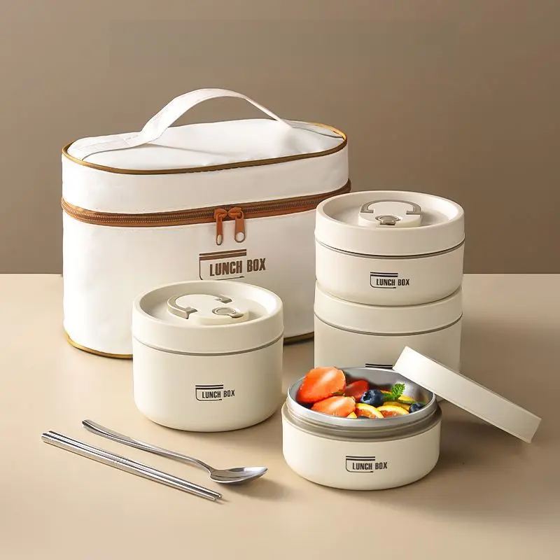 High-Quality 316 Stainless Steel Medical Grade Insulated Lunch Box Leak-Proof Sealed Insulated Container Suitable for Daily Commuting Student Lunch Box Multi-Layer Bento Lunch Box Microwaveable