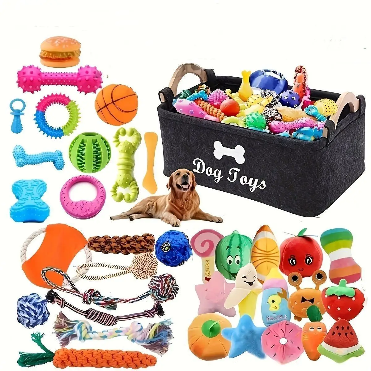 Random style Dog Toy Set, 10/20/30pcs Interactive Chewing Toy, Durable Plastic Dog Toy, Suitable for Small to Medium-sized Dogs