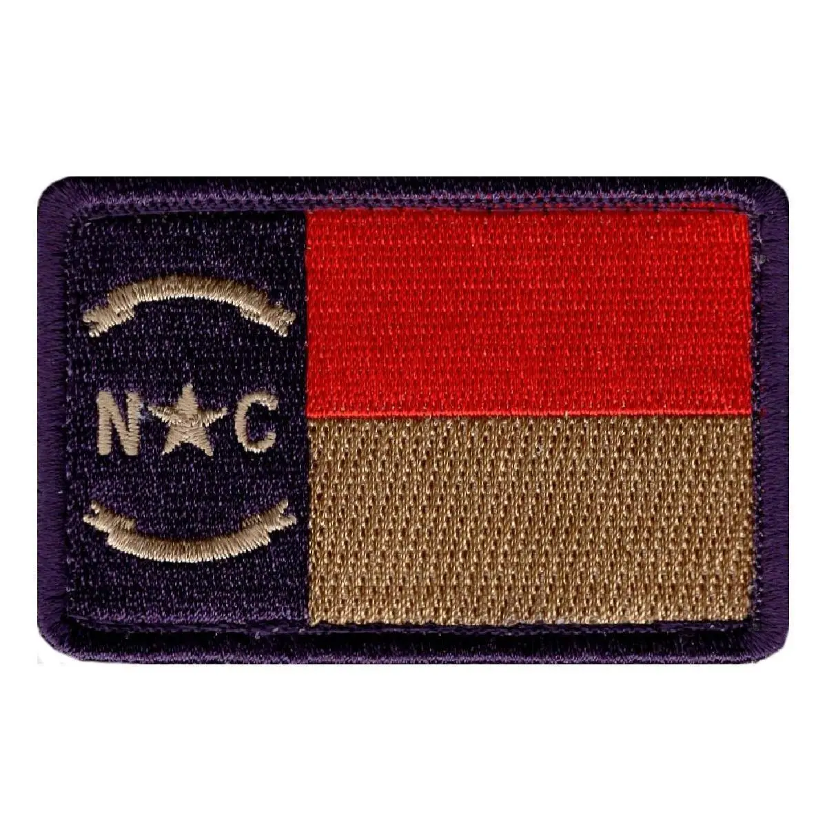 North Carolina State Flag NC Hook Fastener Patch (3.0 X 2.0 NCP8)