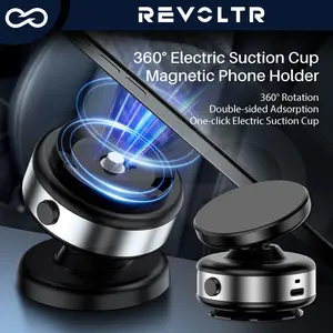 360° Rotatable Car Magnetic Phone Holder, Electric Suction Cup Vacuum Magnetic Phone Holder, Double-sided Car Navigation Holder, Phone Accessories For Windshield, Dashboard, iPhone & Android, Car Accessories