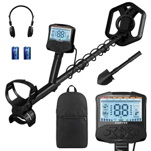 Adult Professional Metal Detector with 5 Detection Modes, IP68 Waterproof Coil, Large Backlit LCD Display, High-Accuracy Gold & Coin Finder for Beach Treasure Hunting, Easy for Beginners, Black