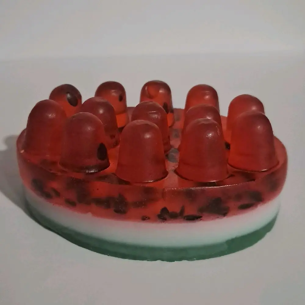 Handmade Artisanal Watermelon Soap - Unique Design with Red and Green Colors, Perfect for Daily Use