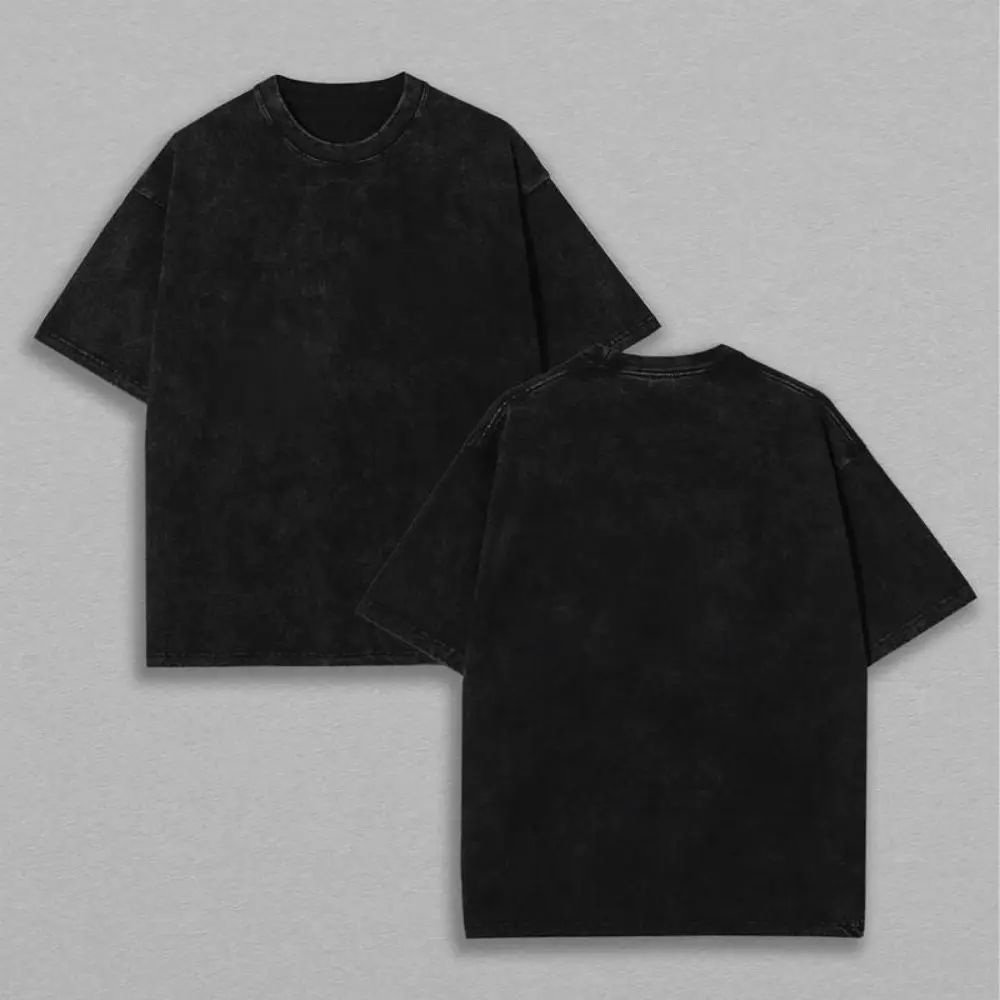 Plain washed T-shirt, no pattern, simple style Oversize Lightweight Acid Washed Tee anime lover, anime merch