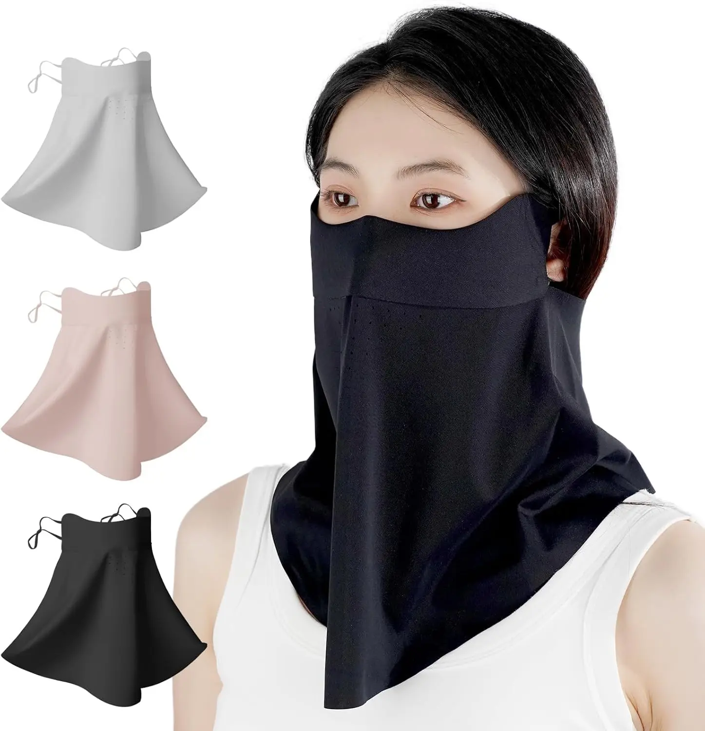 UPF 50+ UV Sun Protection Face Mask with Neck Coverage, Breathable Face Shield for Summer Outdoor Sports & Activities