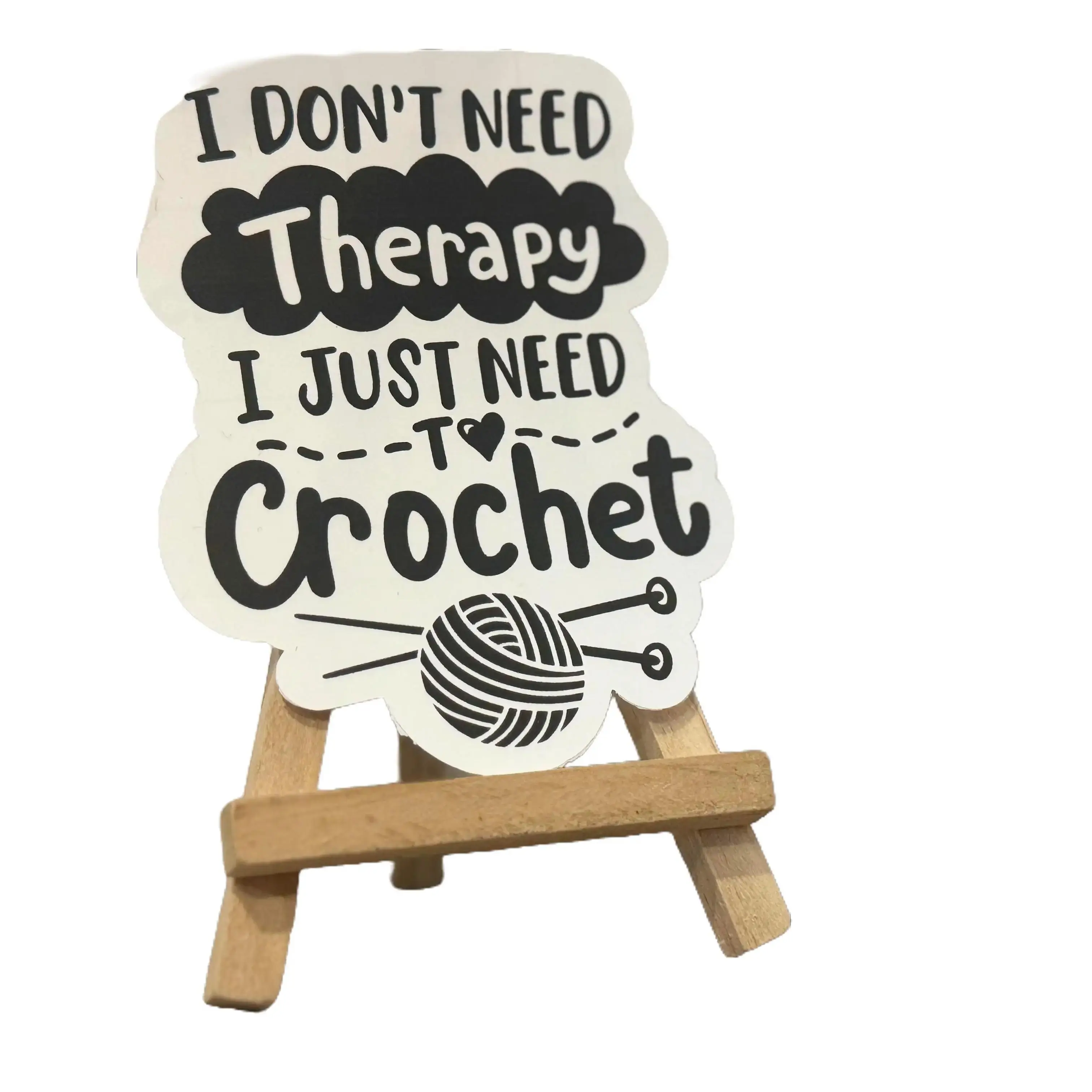 Crochet is Therapy Vinyl Sticker