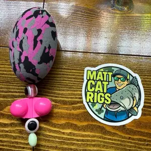 Matt Cat Rig Pink Camo EVA Foam Egg Float with 10/0 Wide Gap Circle Hook