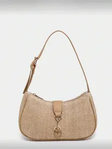 Retro Minimalist Crescent Casual Crossbody Bag Adjustable Strap for Dating Outing Party Beach