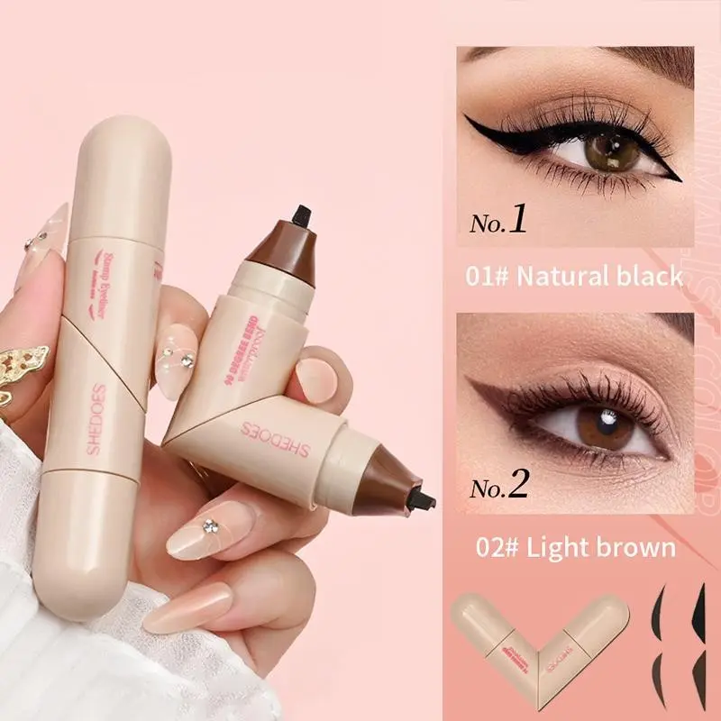Rotating Winged Eyeliner Transfer Tool Dual-Head Design for Precise Cat Eye & Winged Liner, Waterproof Smudge-Proof Formula, Quick-Drying Makeup for Busy Days and Special Occasions