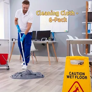 6-Piece Modern Microfiber Cleaning Cloths, Fast-Drying Reusable Hypoallergenic Textiles, Ideal for Detergent Mops Windows Living Room Bedroom Outdoor Toilet Kitchen Bathroom