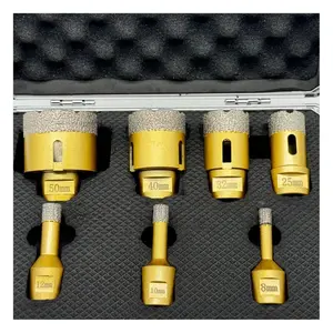 ZHONGSHI 7PCS/Set Diamond Drill Bit Set (8mm-50mm) - for Porcelain Tile/Granite/Glass/Marble/Ceramics - Includes Storage Case & Conversion Kit