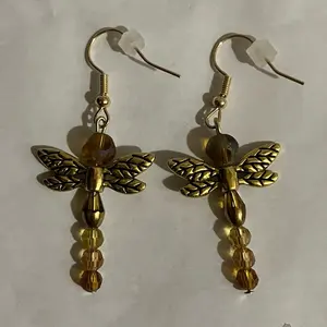Gold dragonfly earrings