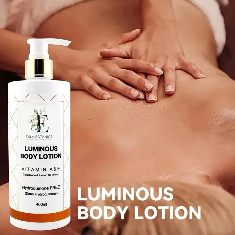 Ekla Botanics Luminous Body Lotion with Vitamin A & E, Glutathione & Lemon  Oil Infused, Hydrating