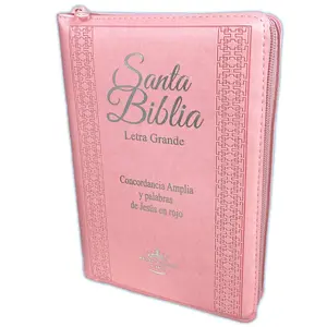 Biblia para Mujer con Cierre Letra Grande 12 puntos Concordancia Amplia Reina Valera 1960 rosada con indice
