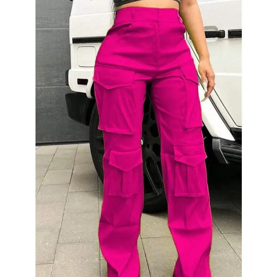 IMB Women's Sexy Fabric Cargo Multi Pocket Pants