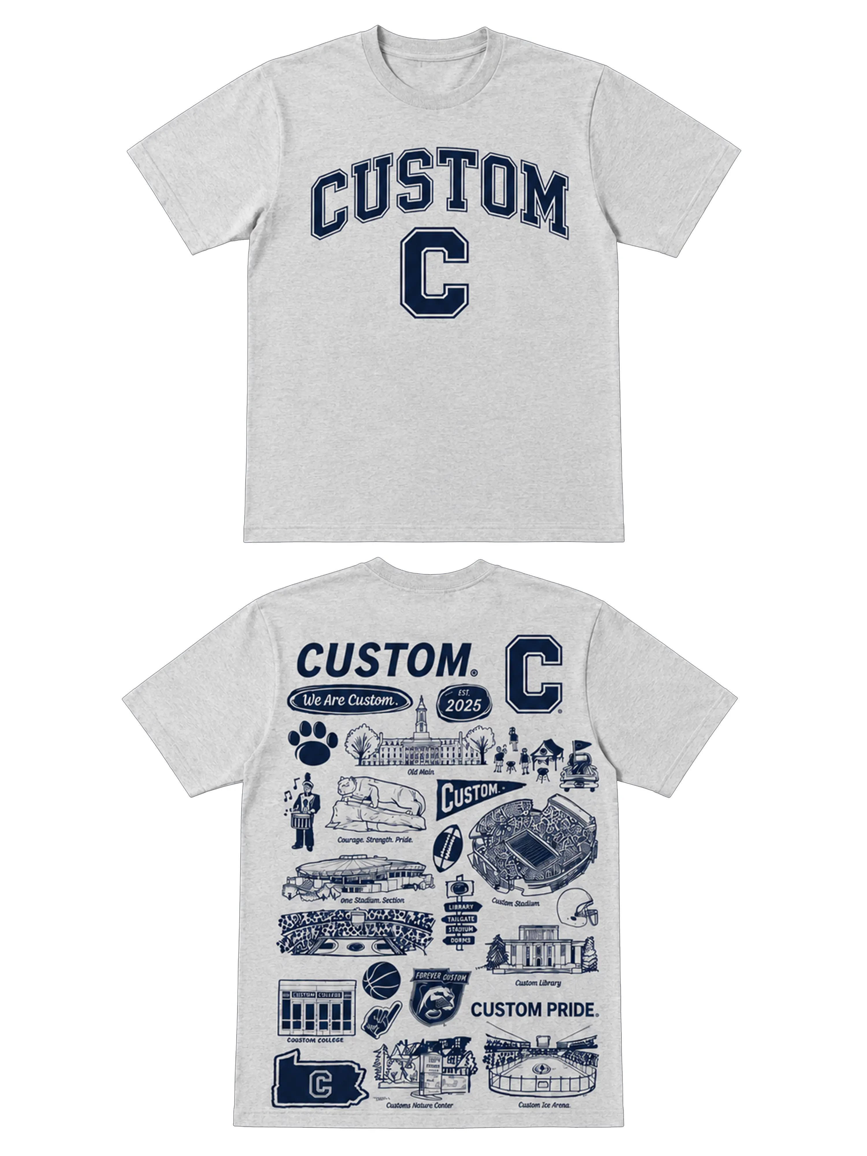 Custom College Hand Sketched Shirt, Personalized Varsity Shirt, Custom Letter Logo Shirt, School Spirit Shirt, Back to School Gift, Game Day Gift