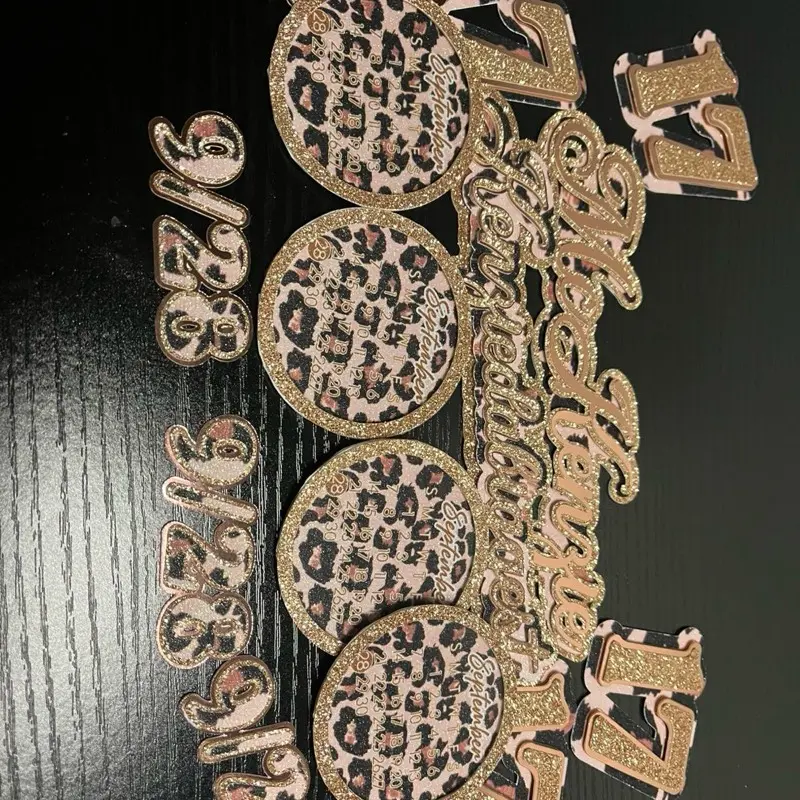 Cheetah & Rose Gold Cupcake Toppers