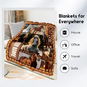 Customized horse blAnkets for girls. Personalized horse gifts for girls，orse throw blAnkets for adult women. Cowgirl blAnket for room decoration