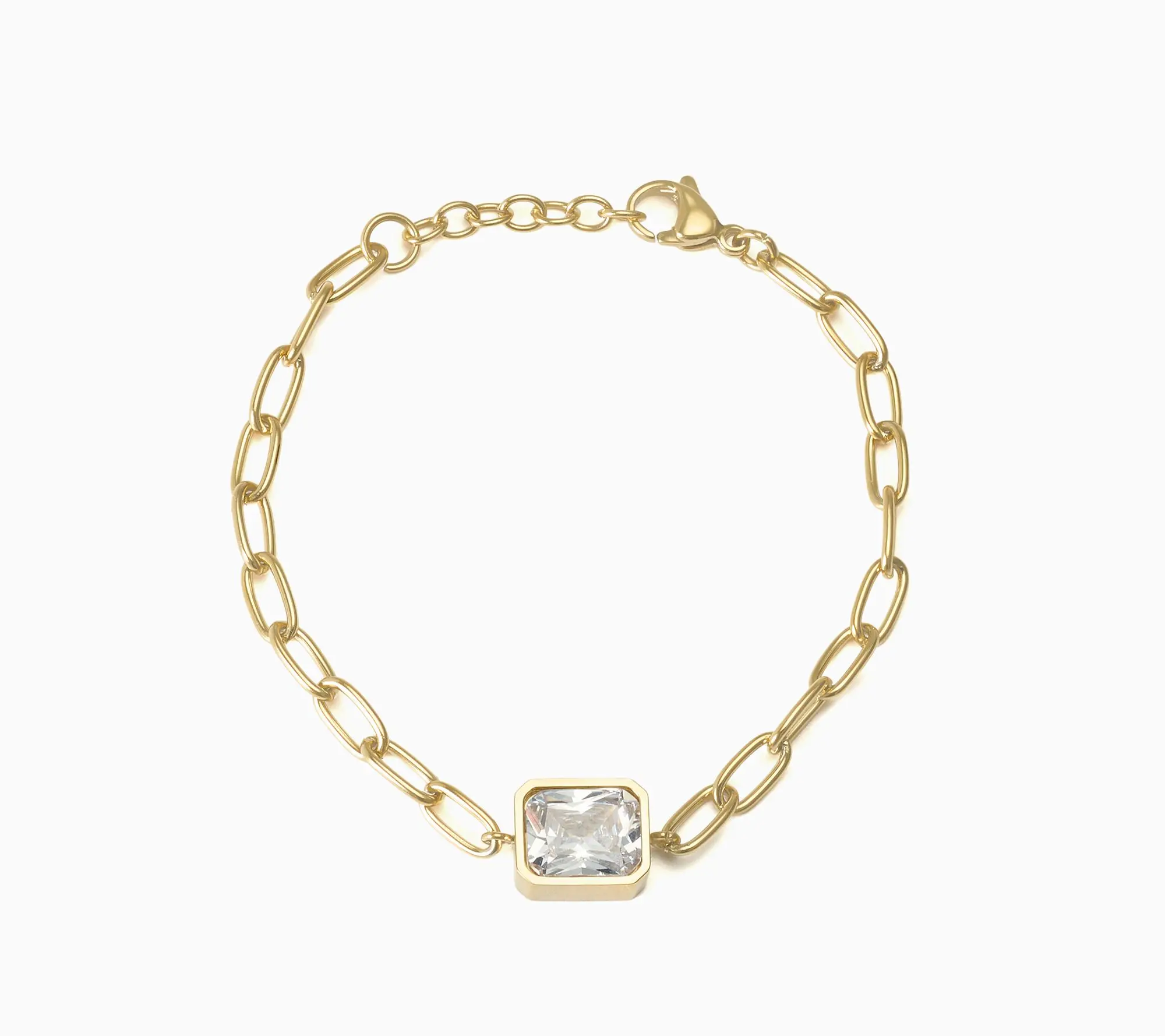 Steel by Diamonique Bezel Set Solitaire Bracelet