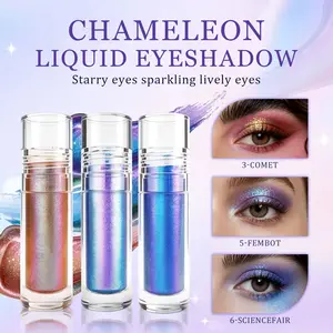 Chameleon Liquid Glitter Eyeshadow, 3 Shades Multichrome Holographic Sparkle for Festival & Party Makeup