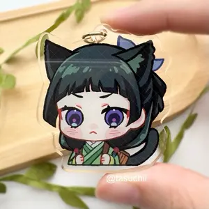 Cat Herb Picking Acrylic Keychain