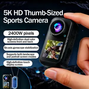 5K HD Thumb Camera 24MP Dual Screen Anti-Shake Action Cam