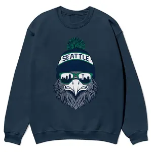Fun Print Eagle crewnecks for men and women, full color fall sweatshirts, fun and cozy patterned sweaters, unisex fall clothing