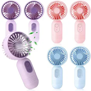 LMMAKE 3Pcs Portable Mini Handheld Fans - 3-Speed, USB Rechargeable Battery-Operated, Mini Gifts for Travel - Black, Blue, Purple, Pink, White Household Personal Fans