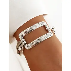 OT Buckle Design Fashionable Bracelet Trendy Exquisite All-match Jewelry for Party Daily Clothing Decor Birthday Gift