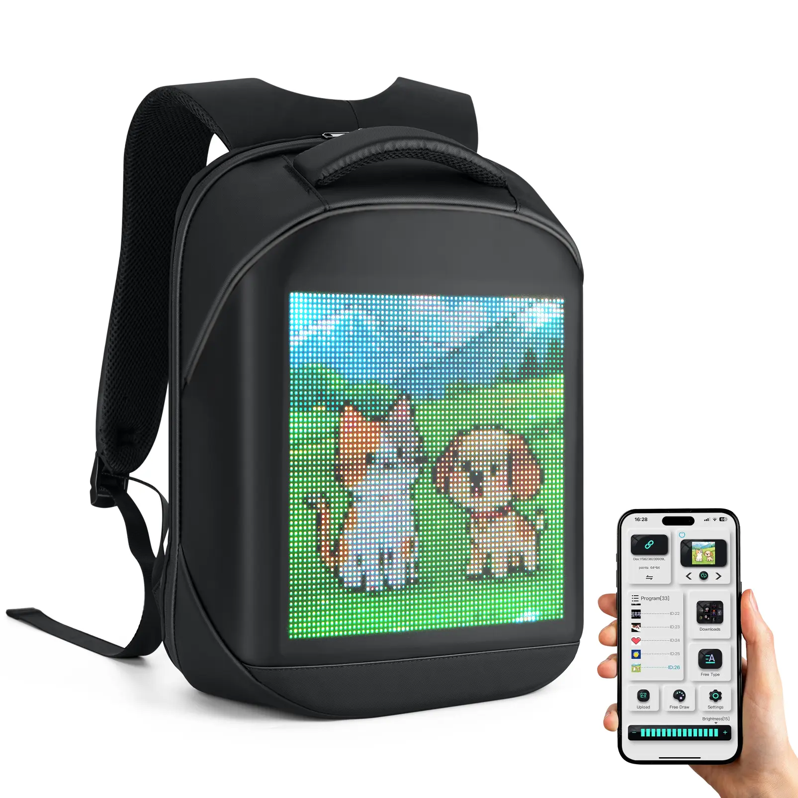 Gelrova LED Backpack City Serise 17 inch Large Capacity 24L with Adjustable Straps & Multiple Compartments for Water Bottles Tablets Documents