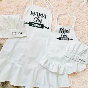 MOTHERS DAY match outfit Apron adult and child personalized delantal personalizado adulto y niño regalo para mama Cotton