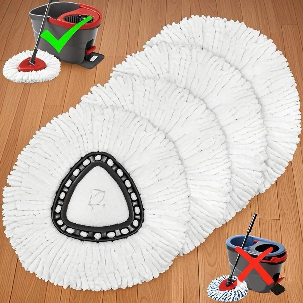 For O-Cedar EasyWring Microfiber Mop Refills - Replacement Spin Mop Heads with Scrub Brush Washable Heavy Duty Universal Fit for Kitchen Bathroom Floo