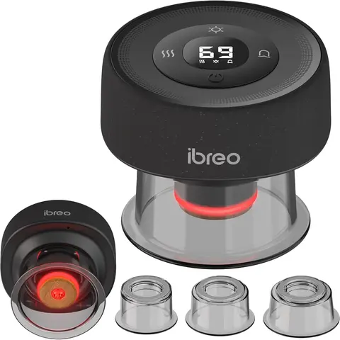 Pulse Pro Smart Cupping Therapy Massage Device - All-in-1 Handheld Massage Device with Heat, Red LED Light, Dynamic Suction, Cupping Cups for Myofascial Release, Ease Pain, Enhance Muscle Recovery, Circulation Boost