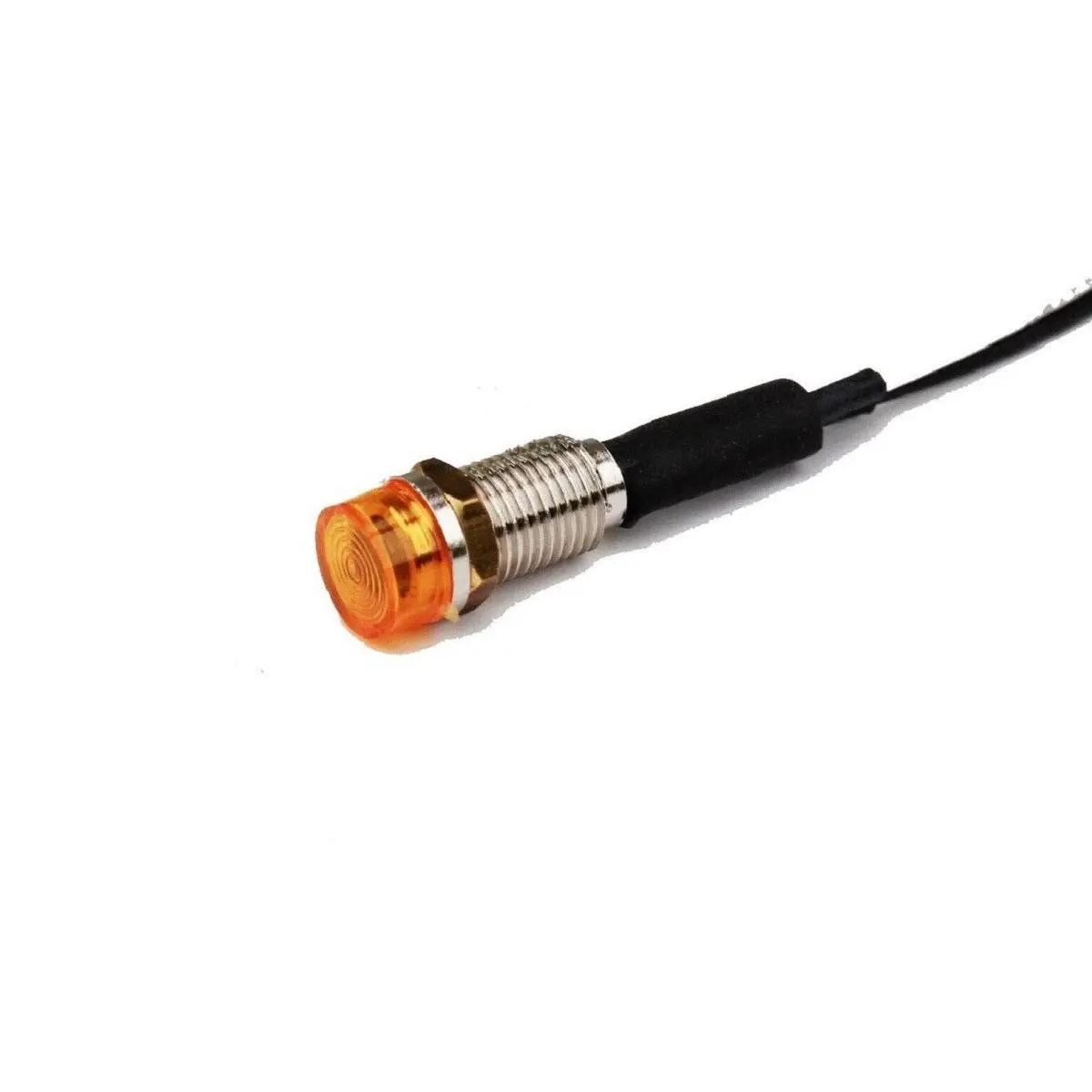 Amber 0.25in Mountable Single LED Dash Indicator - Automotive Pilot Warning Lamp for Cars/Motorcycles, 1/4 Inch LED Light