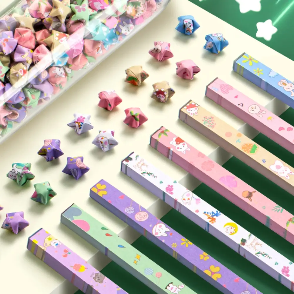 540 Sheets Printed Star Folding Paper, Rabbit, Heart, Clover, Constellation, Star, Creative Lucky Star Gift Decoration Crafts, Diy Craft Supplies, Diy Handmade Craft, Origami Paper