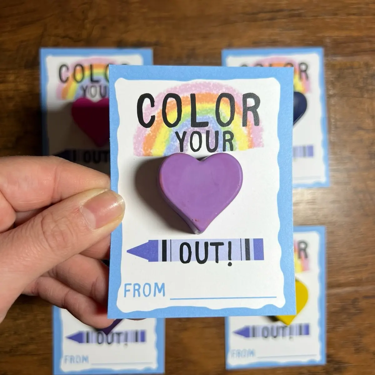 Color Your Heart Out Crayon Valentine’s Day Cards