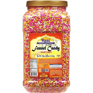 Rani Sugar Coated Fennel Candy 160oz (10lbs) 4.54kg Bulk PET Jar ~ Indian After Meal Digestive Treat | Vegan | Gluten Friendly | NON-GMO | Kosher | Indian Origin