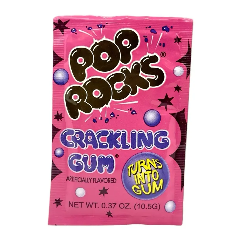 Pop Rocks Bubblegum-Flavored Novelty Candies - Sweet, Caffeine-Free Snack That Transforms Into Chewy Gum
