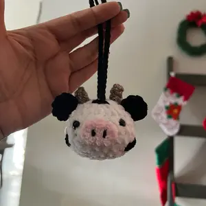 Crochet Cow Car Hanger - Perfect for Your Vehicle