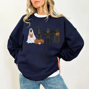 Black Labrador Halloween Sweatshirt, Ghost Dogs Sweatshirt, Fall Sweater, Spooky Season, Fits Every Occasion, Casual Style, Cool Colors