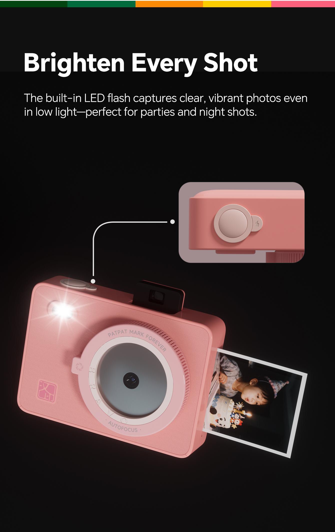 Hanin Instant Print Camera & 2x3 Portable Bluetooth Photo Printer for iPhone & Android, Full-Color Dye-Sub Ink-Free Printing, Print from Phone or Camera, for Travel, Party, Couple & Family Photos, GiftedInLove