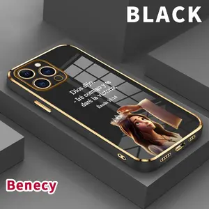 Electroplated Phone Case for iPhone 17 15 Pro Max Air 16 14 Plus 13 12 11 Crown Girl Soft TPU Silicone Dirt-proof Easy to Clean Soft Cover Gift.HM154