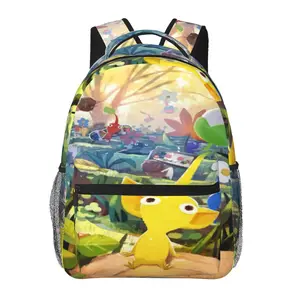 Versatile, lightweight Pikmin backpack with large capacity — Pikmin laptop backpack for daily commuting, business, and hiking; cartoon casual Pikmin merchandise travel daypack and school bag for kids, women, men, and gift giving.