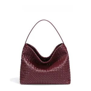 B1859 Women's Large-capacity Hand-woven Tote Handbag 2025 New Commuter Shoulder Messenger Bag