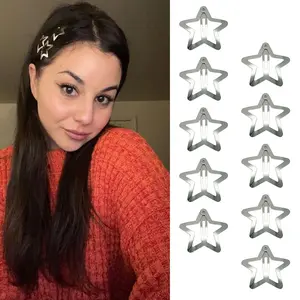 10 count 1.22"  Hair Clips Snap Hair Barrettes Non Slip  Hair Accessories for Girls Women Cute Lovely 2000s Y2K  Metal Hair Clips