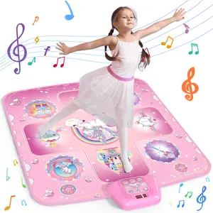 PERRYHOME Dance Mat Frozen Toys Princess for Girls Ages 3-12 - Electronic Dance Pad with 5 Game Modes, LED Lights & Built-in Music, Touch-Sensitive Kids Musical Mat, Christmas Birthday Gift