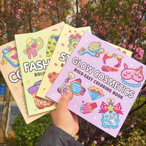 Cartoon Pattern Coloring Book, 1/4pcs Cute Cartoon Pattern Coloring Book, Kill Time Graffiti Painting Book, Art Supplies for Adults & Teens