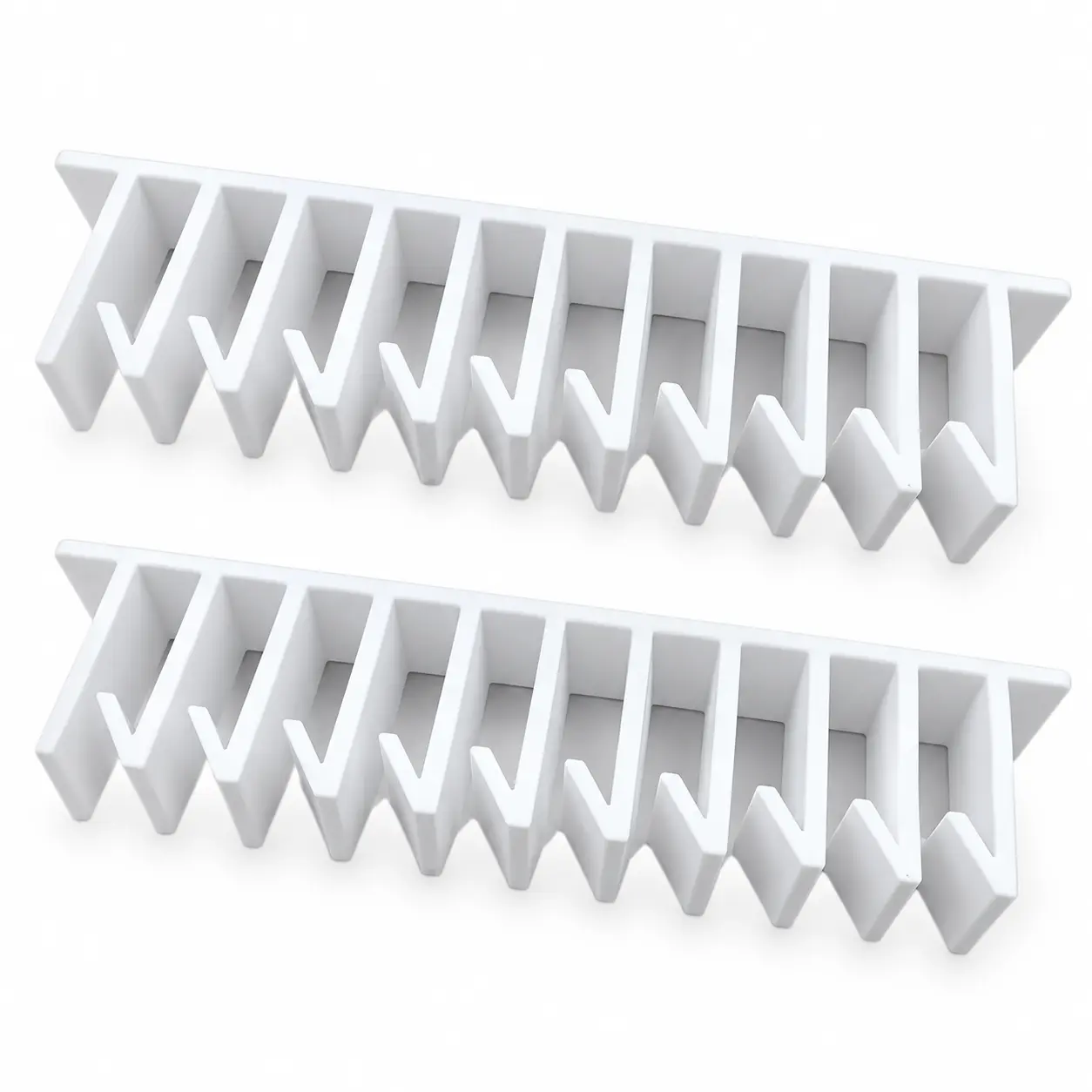 Lid Loft Lid Organizer, 10-Slot Hanging Organizer in Cabinet, Under Cabinet Lid Organizer for Food Containers, Cabinet Mounted Kitchen Lid Rack for Plastic and Glass Container Covers (White-2PC)