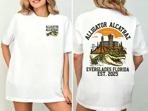 Alligator Alcatraz 2-Sided Menswear T-Shirt - Funny Florida Swamp Parody, Gator Graphic, Unisex Round Neck, Casual Day Vibe Top